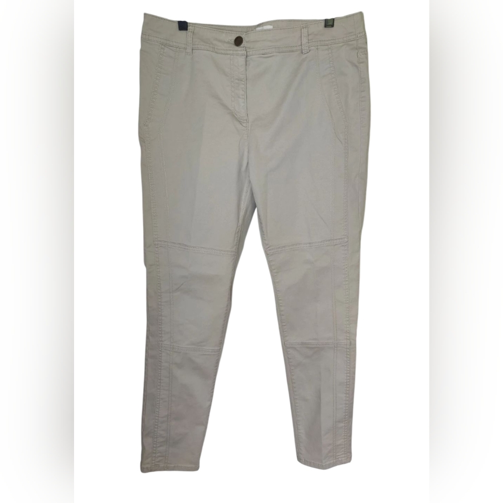 Chico's‎ Beige Tapered Utility-Style High Rise Chino Pants 2R Medium (35x30)